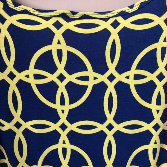 3 / $25 LULAROE yellow & blue Nicole swing dress size XL - Picture 4 of 5
